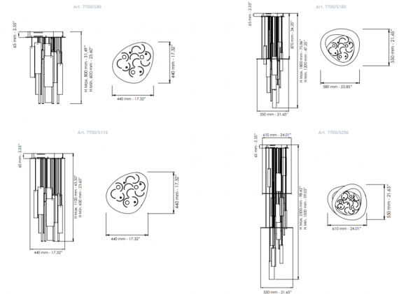 Подвесная люстра Patrizia Volpato Iride 7700