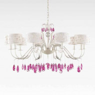 Люстра Beby Group Nuovo Vintage 511/10 White Leather 01 White flowers Fuxia