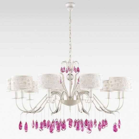 Люстра Beby Group Nuovo Vintage 511/10 White Leather 01 White flowers Fuxia Люстра Beby Group Nuovo Vintage 511/10 White Leather 01 White flowers Fuxia