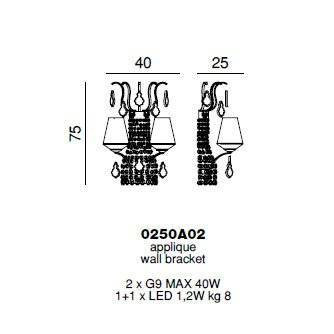 Бра Beby Group Charming beauty 0250A02 Light gold White White gold leaf