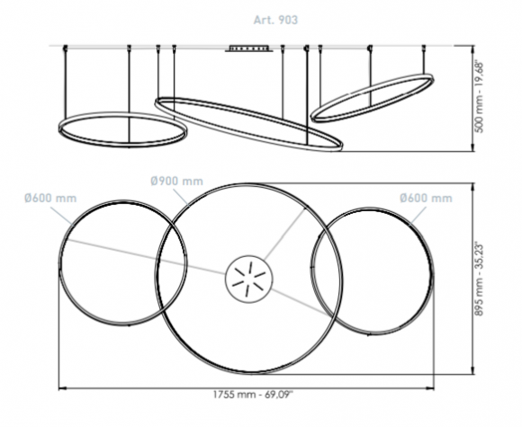 Подвесная люстра Patrizia Volpato Illusion 903
