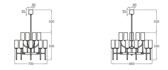 Люстра на штанге Bella Figura Murano CL628-10+5 Люстра на штанге Bella Figura Murano CL628-10+5