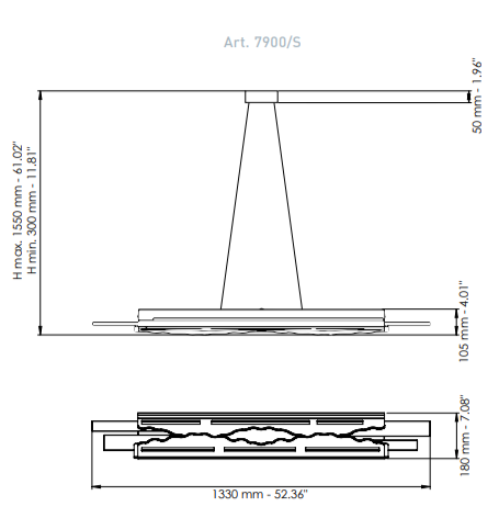 Подвесная люстра Patrizia Volpato Flow 7900 Подвесная люстра Patrizia Volpato Flow 7900