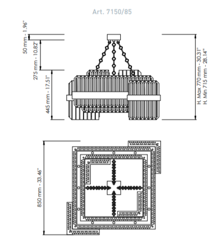 Подвесная люстра Patrizia Volpato Diamante 7150 Подвесная люстра Patrizia Volpato Diamante 7150