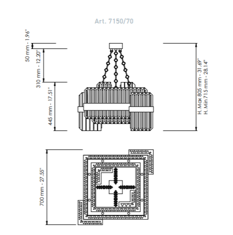 Подвесная люстра Patrizia Volpato Diamante 7150 Подвесная люстра Patrizia Volpato Diamante 7150