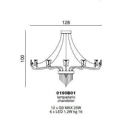Потолочная люстра Beby Butterfly 0190B01 Chrome SW Silver Night