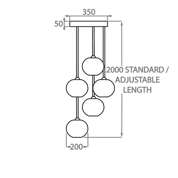 Подвесной светильник Bella Figura Contour CL376-5