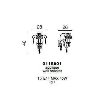 Бра Beby Violet 0118A01 Chrome 192 Swarovski Almond Бра Beby Violet 0118A01 Chrome 192 Swarovski Almond