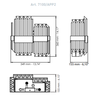 Настенный светильник Patrizia Volpato Diamante 7100/APP2