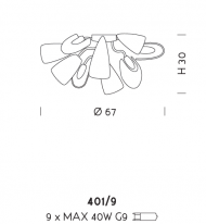 Потолочный светильник Sylkom Mocenigo 401/9 Потолочный светильник Sylkom Mocenigo 401/9