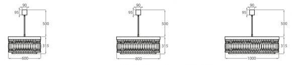 Люстра на штанге Bella Figura Retro Murano CL464-3T