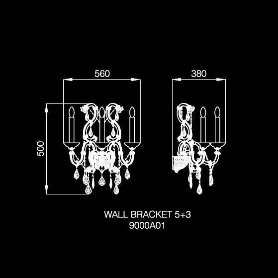 Бра Beby Queen of Roses 9000A01 Light gold Swarovski Plaque