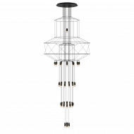 Подвесная люстра Vibia Wireflow chandelier 0375 Подвесная люстра Vibia Wireflow chandelier 0375