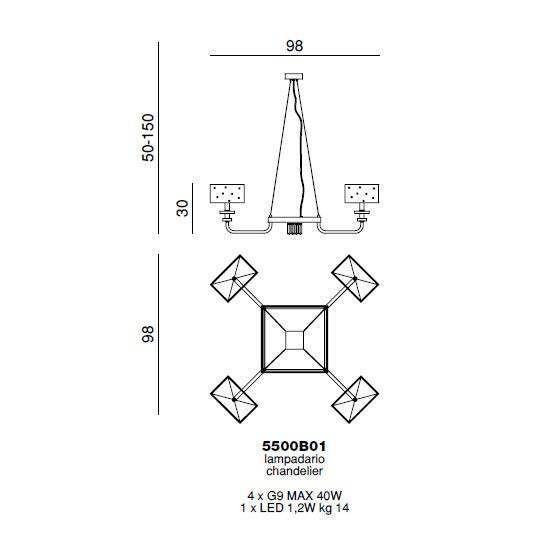 Люстра Beby Group Crystal dream 5500B01 Chrome Black Swarovski