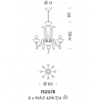 Подвесной светильник Sylkom Foscari 1520/8 Подвесной светильник Sylkom Foscari 1520/8