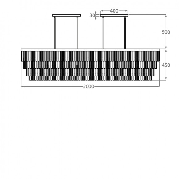 Люстра на штанге Bella Figura Retro Murano CL456-RECT-200 Люстра на штанге Bella Figura Retro Murano CL456-RECT-200