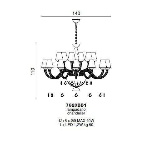 Люстра Beby Group Pure 7820BB1 Chrome Silver Cortina Black Lilac Люстра Beby Group Pure 7820BB1 Chrome Silver Cortina Black Lilac