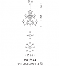 Подвесной светильник Sylkom Foscari 1521/8+4 Подвесной светильник Sylkom Foscari 1521/8+4