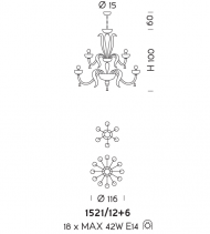Подвесной светильник Sylkom Foscari 1521/12+6 Подвесной светильник Sylkom Foscari 1521/12+6