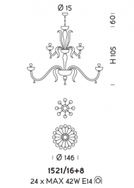 Подвесной светильник Sylkom Foscari 1521/16+8 Подвесной светильник Sylkom Foscari 1521/16+8