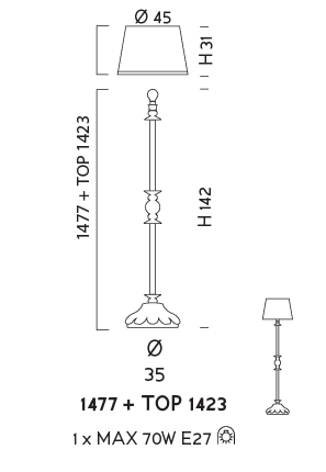 Торшер Sylkom Dea 1477 + TOP 1423 Торшер Sylkom Dea 1477 + TOP 1423