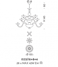 Подвесной светильник Sylkom Candiano 1533/16+8+4 Подвесной светильник Sylkom Candiano 1533/16+8+4