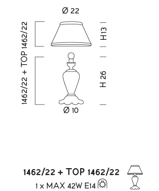 Настольная лампа Sylkom Teodora 1462/22 + TOP 1462/22