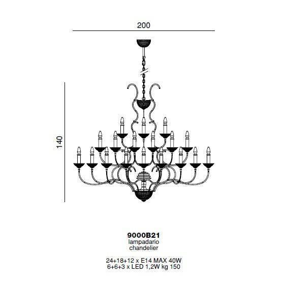 Люстра Beby Group Queen of Roses 9000B21 Gold Swarovski Plaque