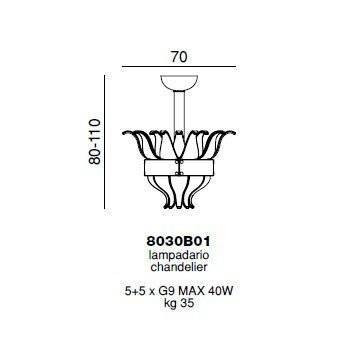 Подвесной светильник Beby Group Milano Deco 8030B01 Light gold Transparent Glass