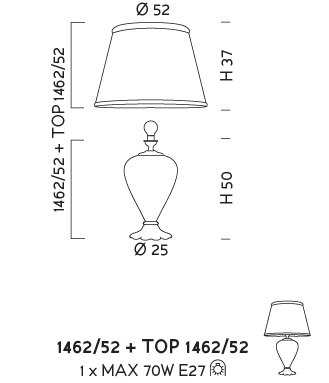 Настольная лампа Sylkom Teodora 1462/52 + TOP 1462/52