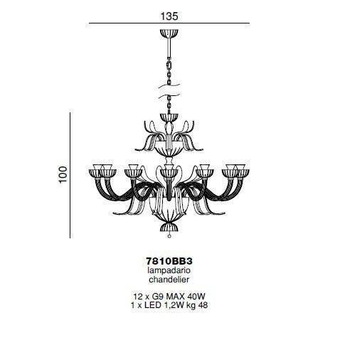 Люстра Beby Garden Party 7810BB3 Gold Golden Portofino Swarovski Plaque