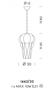 Подвесной светильник Sylcom Tiepolo 1443/30