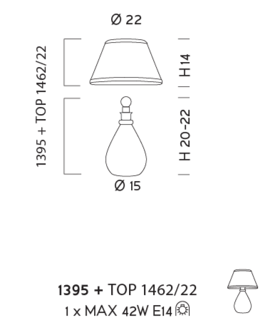 Настольная лампа Sylkom Felicita 1395 + TOP 1462/22 Настольная лампа Sylkom Felicita 1395 + TOP 1462/22