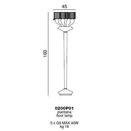 Торшер Beby Group Silver night 0200P01 White Leather 01 Silver Grey Торшер Beby Group Silver night 0200P01 White Leather 01 Silver Grey