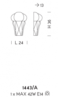 Настенный светильник Sylkom Tiepolo 1443/A Настенный светильник Sylkom Tiepolo 1443/A