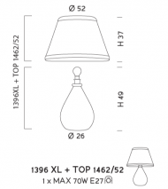 Настольная лампа Sylkom Felicita 1396 XL + TOP 1462/52