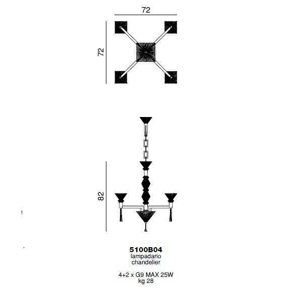 Люстра Beby Group Crystal sand 5100B04 Chrome