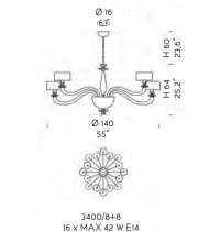 Подвесная люстра Sylcom Disoris 3400/8+8 Подвесная люстра Sylcom Disoris 3400/8+8