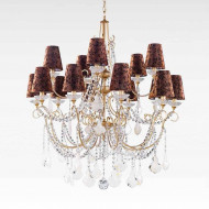 Люстра Beby Group Nuovo Vintage 3100/10+5 Satin Gold Brown Damasco Black White Silver Leaf