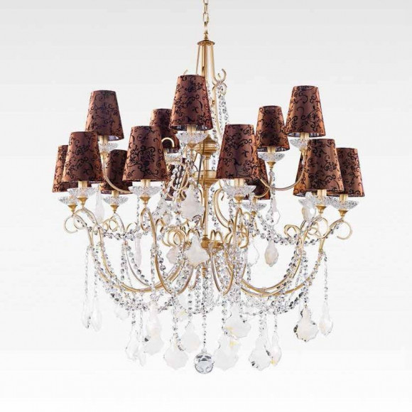Люстра Beby Group Nuovo Vintage 3100/10+5 Satin Gold Brown Damasco Black White Silver Leaf