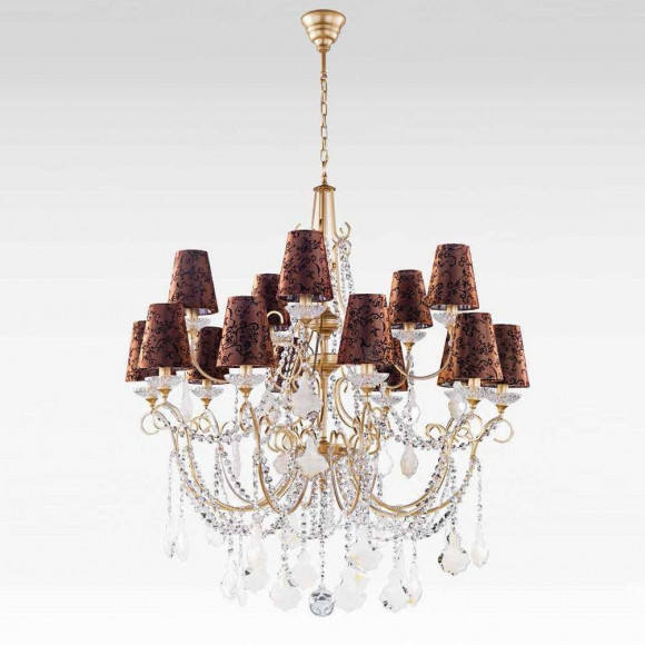 Люстра Beby Group Nuovo Vintage 3100/10+5 Satin Gold Brown Damasco Black White Silver Leaf Люстра Beby Group Nuovo Vintage 3100/10+5 Satin Gold Brown Damasco Black White Silver Leaf