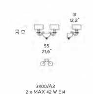 Настенный светильник Sylkom Disoris 3400/A2 Настенный светильник Sylkom Disoris 3400/A2