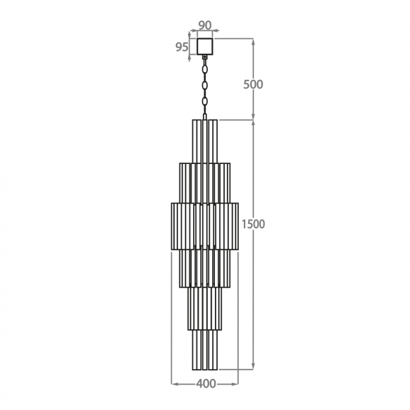 Люстра каскадная Bella Figura Retro Murano CL421 Люстра каскадная Bella Figura Retro Murano CL421