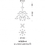 Подвесной светильник Sylkom Grimani 1479/8+4 Подвесной светильник Sylkom Grimani 1479/8+4
