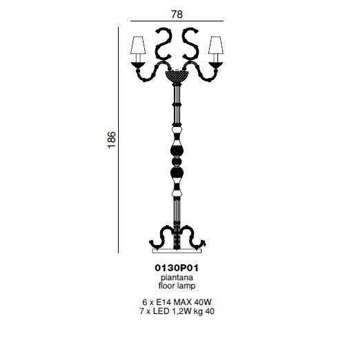 Торшер Beby Beby Rose 0130P01 Chrome F 1001 Swarovski Plaque Торшер Beby Beby Rose 0130P01 Chrome F 1001 Swarovski Plaque