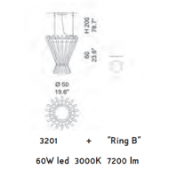 Подвесной светильник Sylcom Elysium 3201