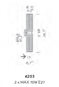 Настенный светильник Sylkom Korinthos 4203 Настенный светильник Sylkom Korinthos 4203