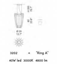 Подвесной светильник Sylcom Elysium 3202