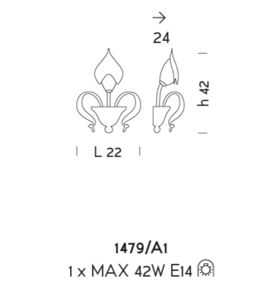 Настенный светильник Sylkom Grimani 1479/A1 Настенный светильник Sylkom Grimani 1479/A1