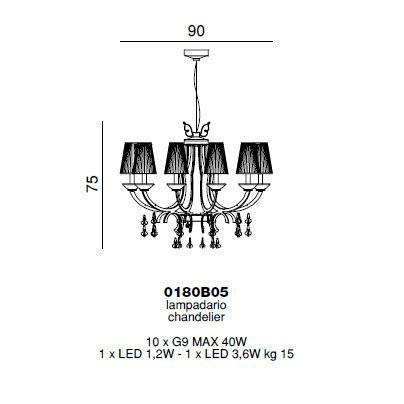 Люстра Beby Group Prestige 0180B05 Light gold 024 Trasparent Half Cut Crystal Люстра Beby Group Prestige 0180B05 Light gold 024 Trasparent Half Cut Crystal